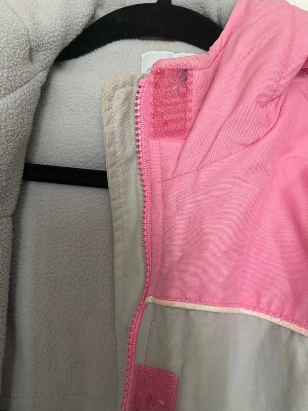 Girls' Pink and Gray Hooded Winter Coat